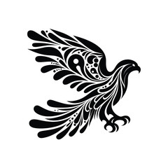 Obraz premium Minimalist Elegance Vector Illustration of Silhouetted Falcon Symbol Logo Icon