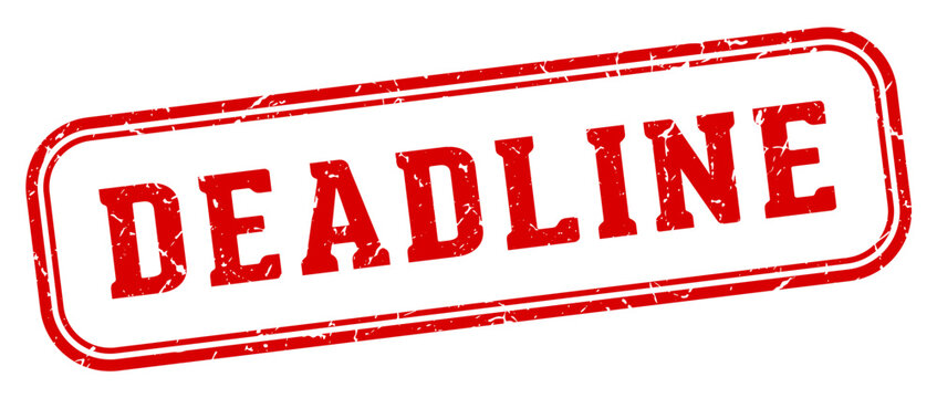 deadline stamp. deadline rectangular stamp on white background
