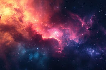 Vibrant space backdrop in cosmic spectrum - obrazy, fototapety, plakaty