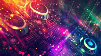 エレクトロニック・ミュージック（音楽機材）の抽象的なイメージ