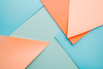 Abstract colored paper texture background. Minimal composition with geometric shapes and lines in...