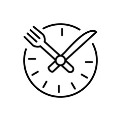 meal timing outline icon thin vector design good for website or mobile app