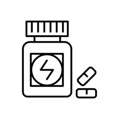 supplement outline icon thin vector design good for website or mobile app