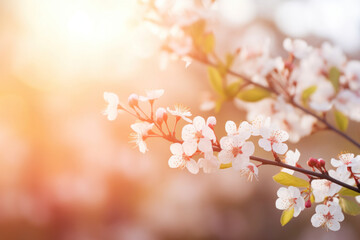 Spring blossom flowers, in the sun