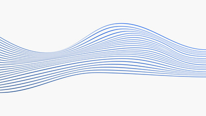 ABSTRACT COLORFUL WAVY LINES PATTERN GRADIENT BLUE COLOR BACKGROUND. COVER DESIGN, POSTER, MUSIC, SCIENCE,WIND, OCEAN