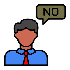   Say No line filled icon