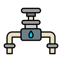   Gas Pipe line filled icon