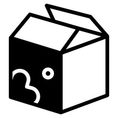 Box icon. Empty open shipping box or unboxing. Carton boxes icon. Stock vector. Vector illustration.