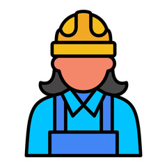   Female Worker line filled icon