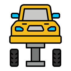 Obraz premium Tire Change line filled icon