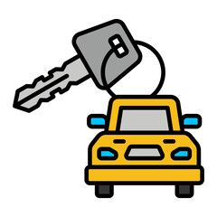   Car Rental line filled icon