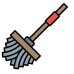   Mop line filled icon