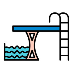   Diving Board line filled icon