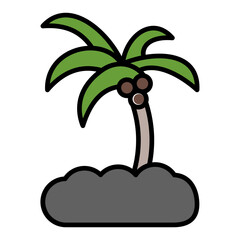  Coconut Tree line filled icon