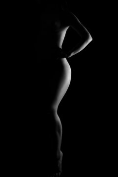 female body silhouette black and white