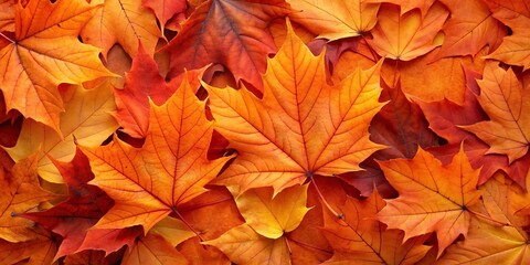 Naklejka na ściany i meble Autumn maple leaves background, close up. Fall season concept.