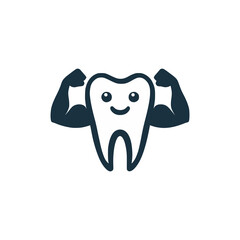 strong tooth logo vector illustration template design