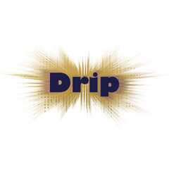 An abstract transparent cut out text type graphic of the word Drip design element.