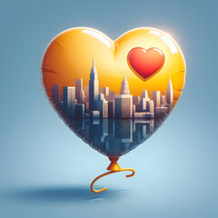 illustration of a heart in sky 