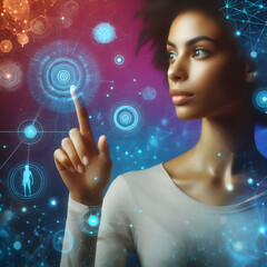 woman with interface