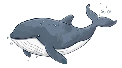 Papier Peint photo autocollant Baleine Hand drawing cartoon whale