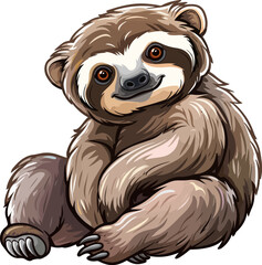 Obraz premium Sloth cartoon illustration isolated on white background vector
