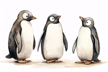 a group of penguins standing together