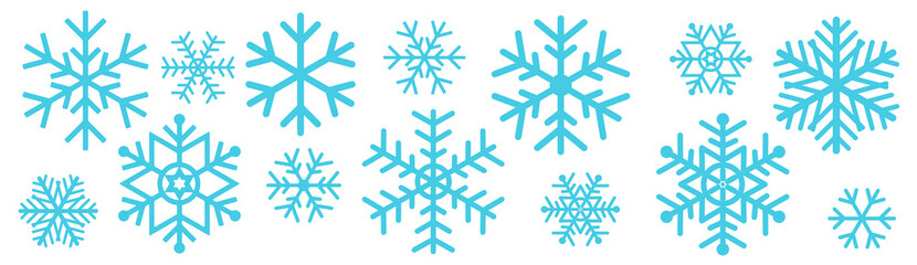 Vector set of snowflakes isolated on white - 751427769