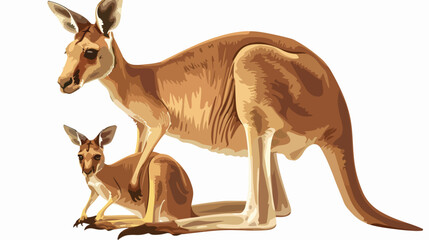 Naklejka na ściany i meble Kangaroo female with joey in pouch.