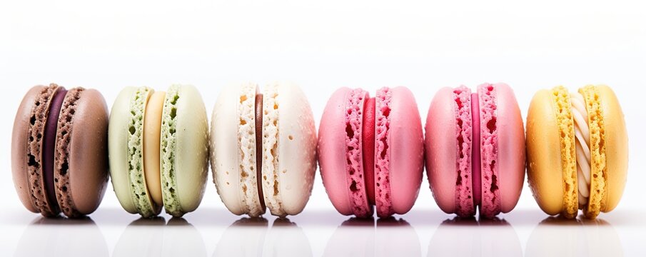 macarons on a white background