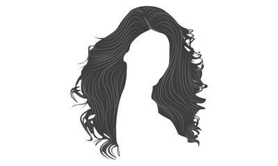  Simple flat vector hair design.