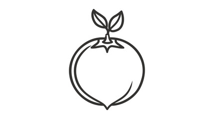 one line orange illustration drawing. line art orange design vector on white background