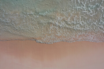 Aerial shot of pink beach