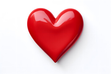 Obraz premium Heart made of red lipstick isolated on white background