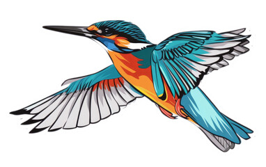 Obraz na płótnie Canvas Sticker featuring a kingfisher isolated on transparent Background