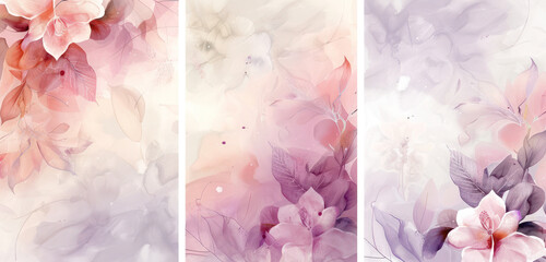 Translucent Botanical Illustration in Pastel Tones - Abstract Floral Artwork