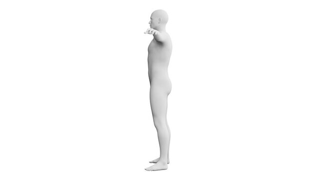 Man Standing T-Pose. 3D Model. 360 Degrees rotation (turntable). Isolated