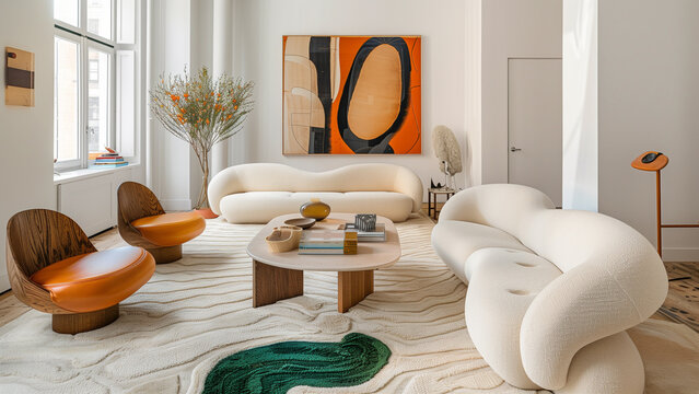 Postmodern Panache: The Color-Blocked Living Room