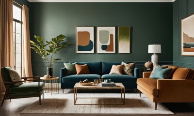 warm color palette Earth tones and nature-inspired hues like muted greens and blues