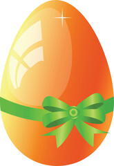 Orange easter egg with green bow
