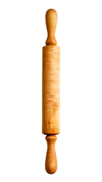 Classic Wooden Rolling Pin, Transparent Background, Cut Out