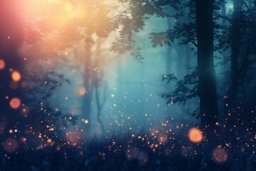 Nature's embrace: Mystical forest design, featuring grainy details, nature-inspired gradients, and gentle blur, wraps design projects in an enchanting ambiance