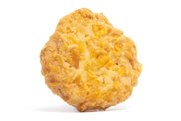 Cornflakes cookies front view isolated on white background clipping path