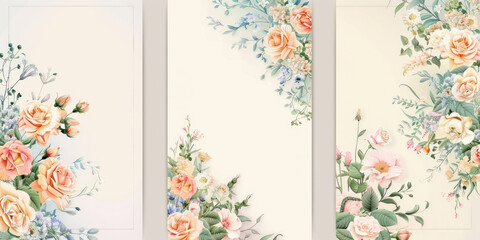 Elegant Floral Design Perfect for Wedding Invitations, Greetings, Celebrations. Floral frame and background with copy space  