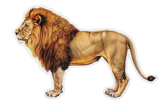 Lion sticker isolated on transparent Background
