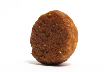 Palm cheese cookies back view isolated on white background clipping path