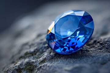 Blue sapphire on a rock