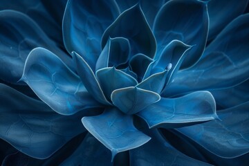 A blue flower with a blue stem
