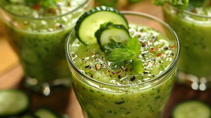 Refreshing cucumber gazpacho