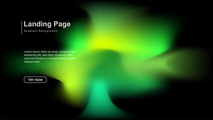 Colorful soft gradient shining background. Black background suitable for landing pages, banners, wallpapers, web, cards.